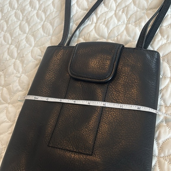 Fossil Black Leather Dual-strap Handle Shoulder Bag W/Fold-over Phone Pocket Zip - Picture 11 of 14